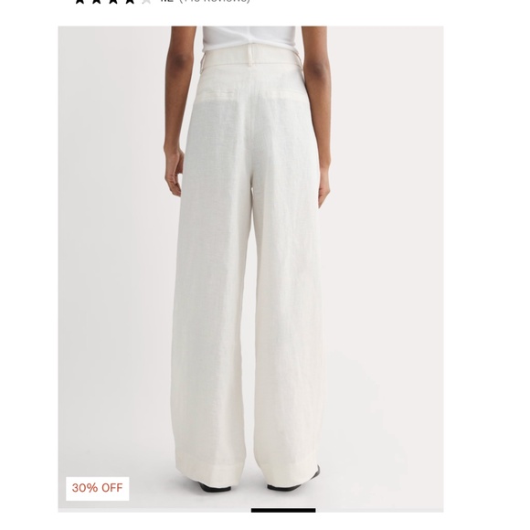 Everlane The Linen Way High Drape Pant in Natural Chambray 10 Wide Leg Beach - Picture 2 of 16